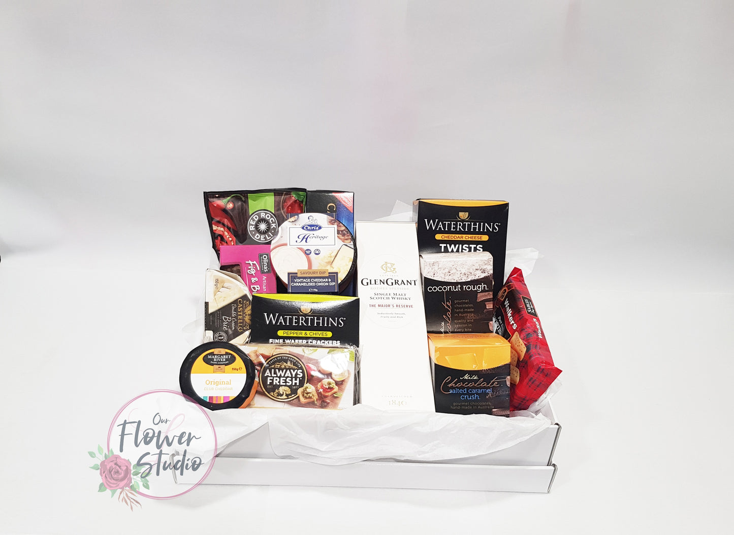 Our Flower Studio Only the Best Hamper with Food And Wine