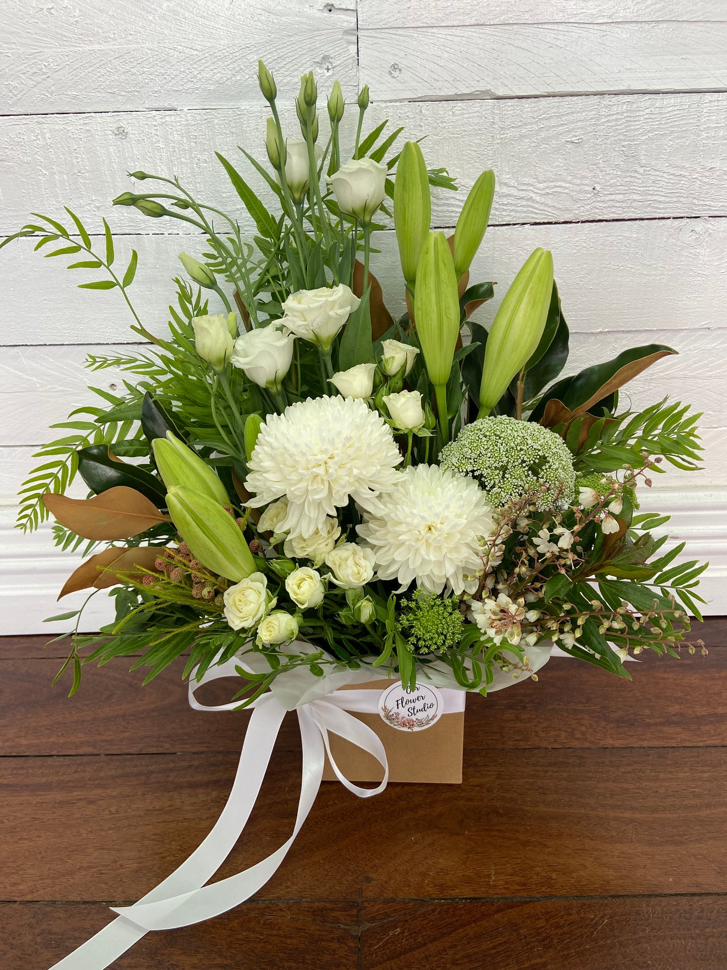 Florist Choice Whites Box Arrangement | Our Flower Studio | Perth Hills Florist