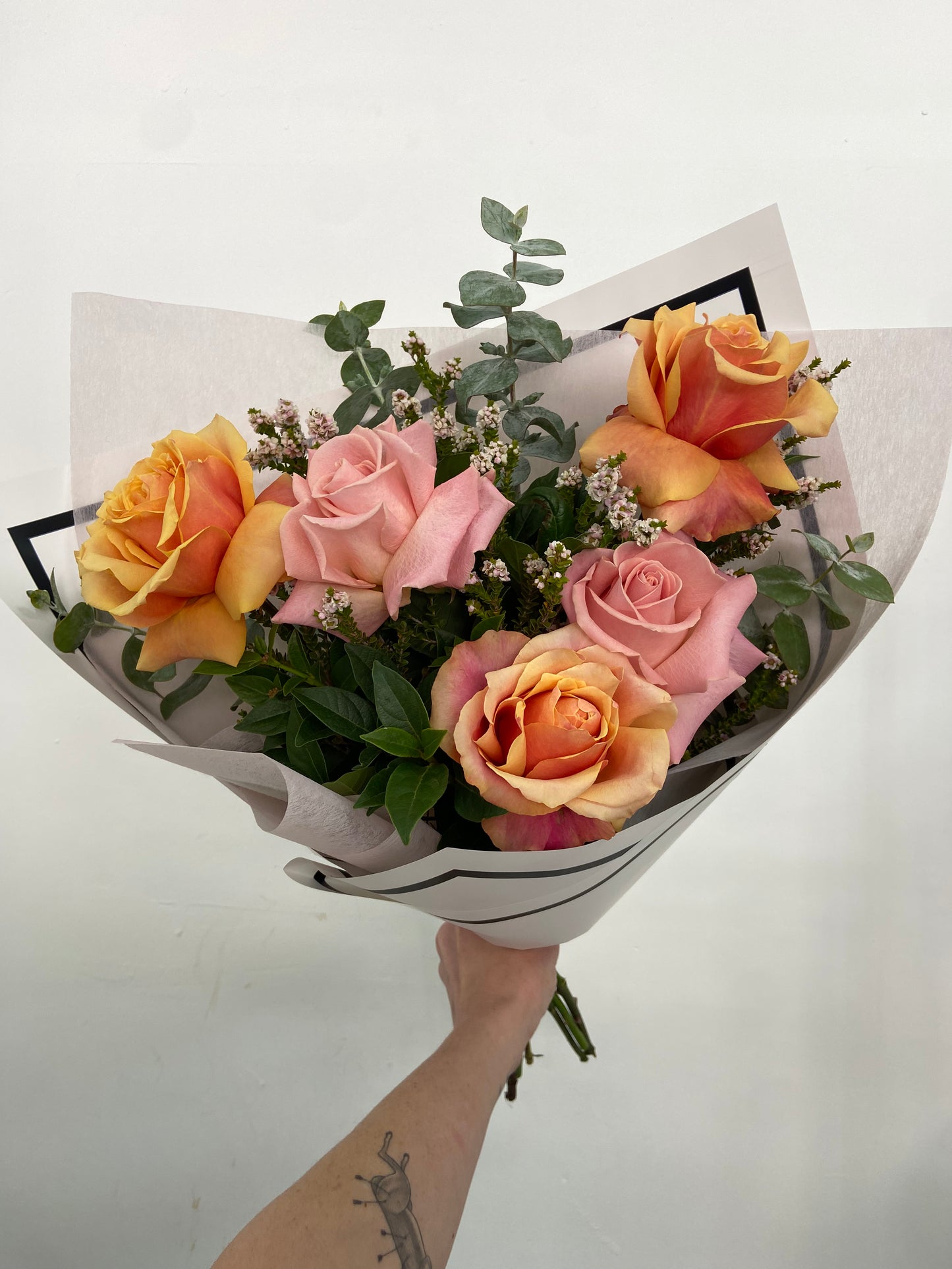 Pink and Orange Roses for Valentines Day | Our Flower Studio | Perth Hills Florist