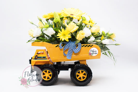 Our Flower Studio Little Dump Truck Flower Delivery